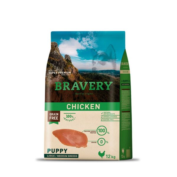 Bravery Chicken Puppy Large Medium Breeds 12 KG