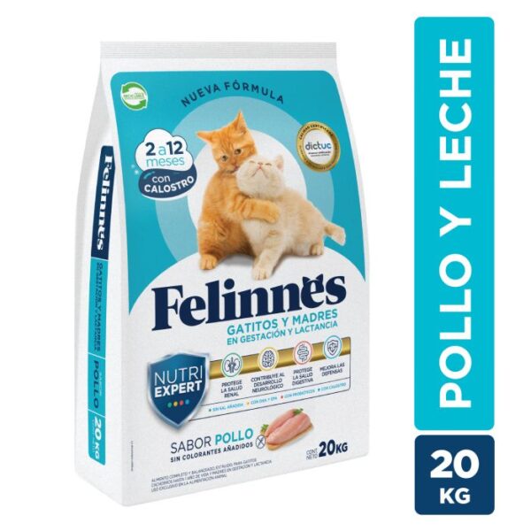 Alimento Felinnes Premium Gatito sabor Pollo y Leche 20 KG