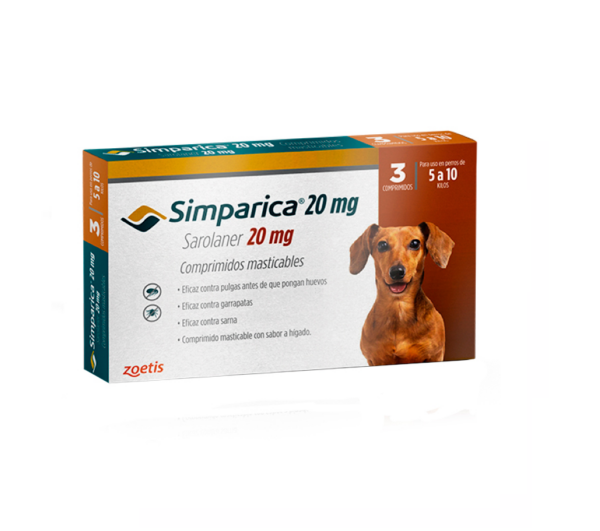 Simparica 20 MG 3 Tabletas (5 a 10 KG)