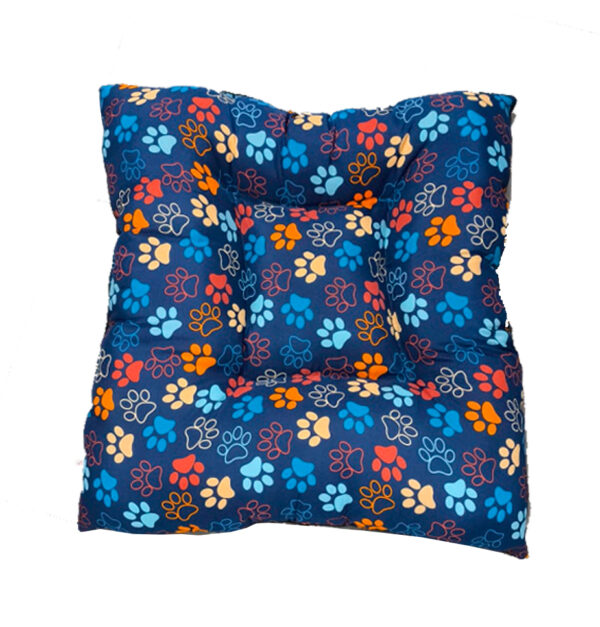 Cama Colchoneta Mascotas Azul Huellitas Patitas 90 cm