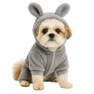Ropa Mascotas Polar Conejo Gris Talla XL