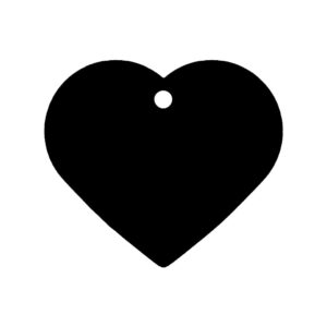 Plaquita / Placa Corazón Negro Grande