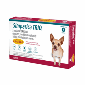 Simparica Trio 1.25 a 2.5 Kg 3 Comprimidos