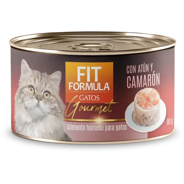 Lata Fit Gato Gourmet Atun Camarón 80 GR
