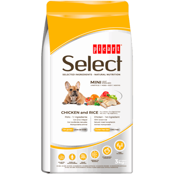 Picart Select Dog Mini Adult Light Sterilised Chicken & Rice 3 KG