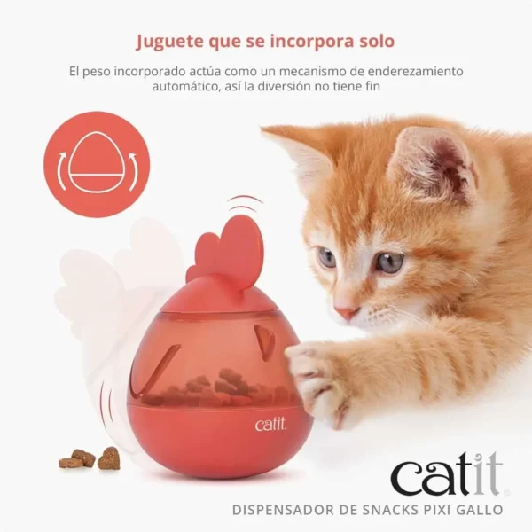 Juguete Gato Catit Pixi Dispensador Golosinas Gallo (43032) - Imagen 2