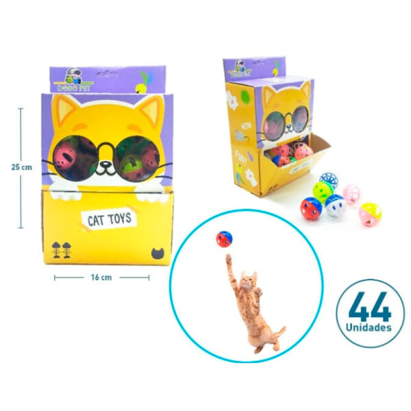 Set Caja 44 Pelotitas Para Gatos Colores (66484)
