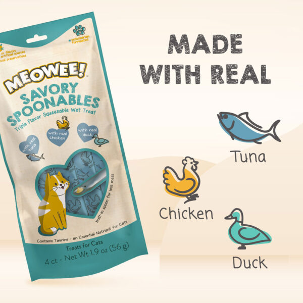 Snack Meowee Tuna Chicken & Duck 4 Tubos 56 GR (P-00003) - Imagen 3