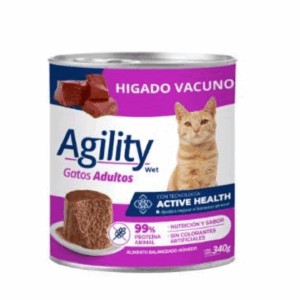Lata Agility Gato Adulto Hígado Vacuno 340 GR