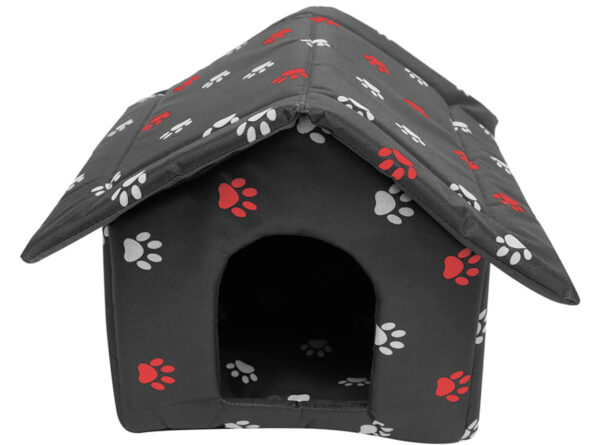 Casa Cama Mascotas Raza Pequeña Negra Huesitos (77069)