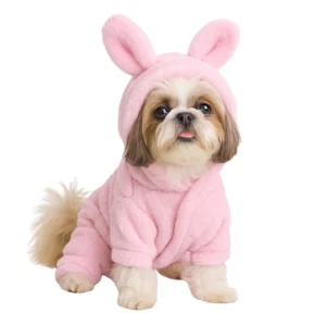Ropa Mascotas Polar Conejo Rosado Talla M
