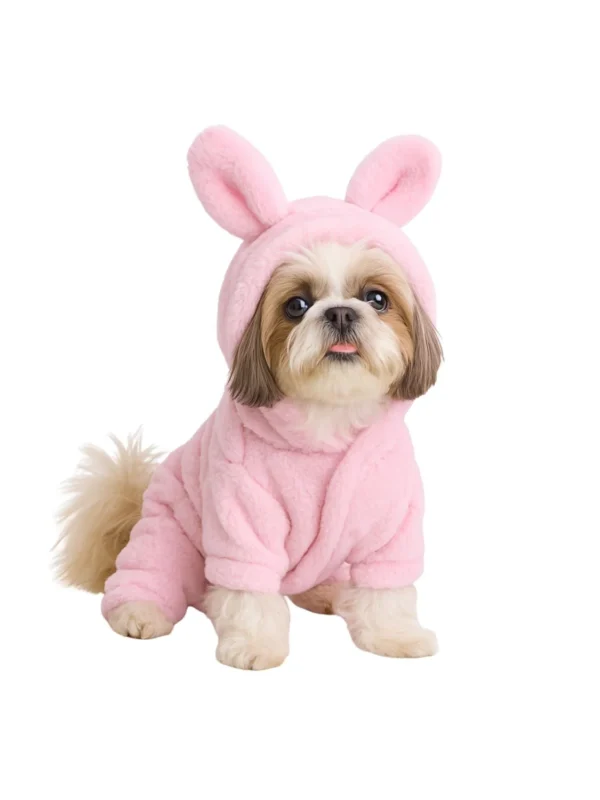 Ropa Mascotas Polar Conejo Rosado Talla M