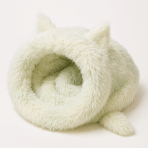 Cama Casa Peluda Diseño Gatito Verde Claro 70x40 cm (77178)