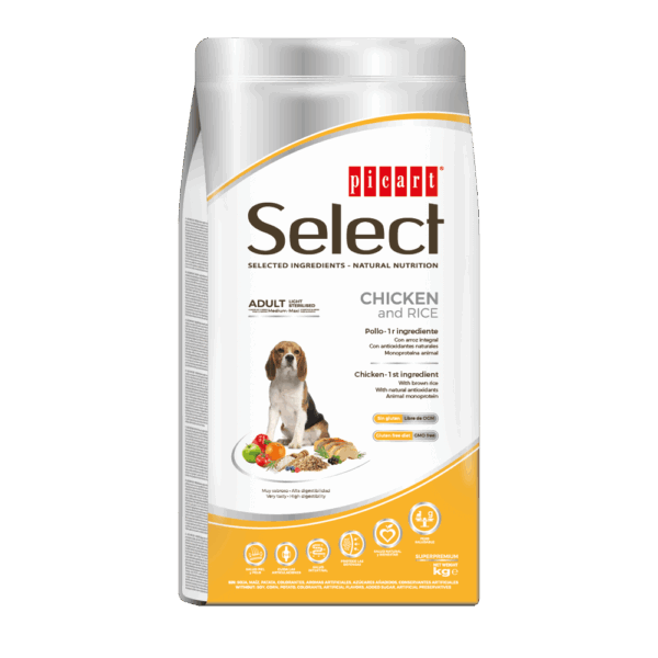 Picart Select Dog Adult Light Sterilised Chicken & Rice 12 KG