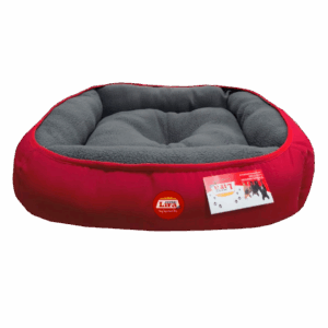 Cama Rectangular Lira Gris Rojo 65x55 cm