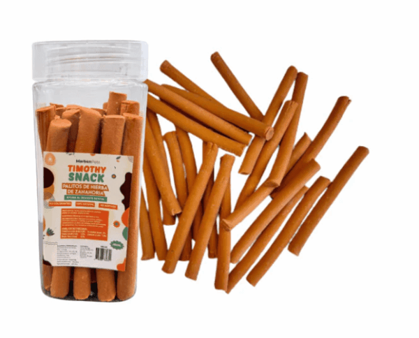 Snack Palitos de Hierba Zanahoria Timothy 12 Unidades (MS002)