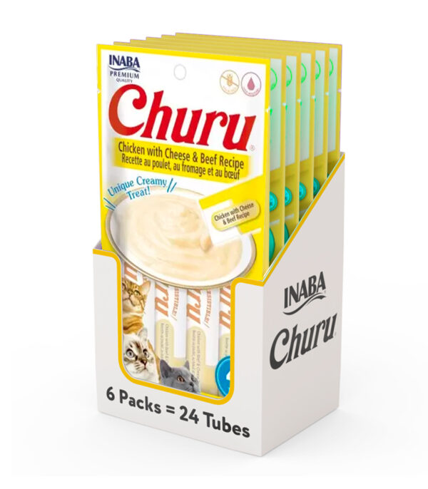 Caja Churu Cat Chicken Cheese Beef 6 Sachets 4 Tubos (USA670)