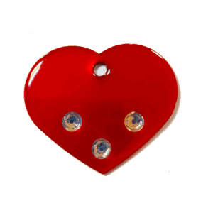 Plaquita / Placa Corazón Rojo Grande con Brillo