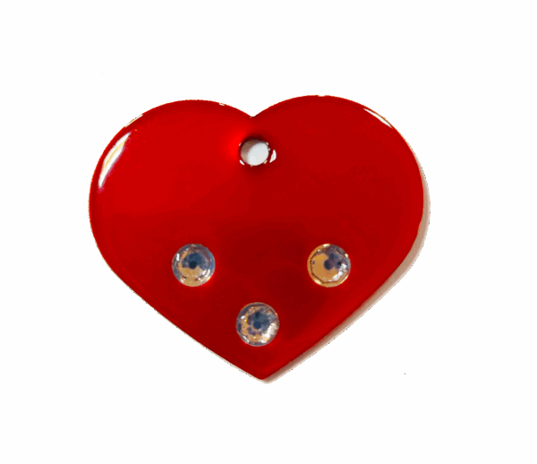 Plaquita / Placa Corazón Rojo Grande con Brillo