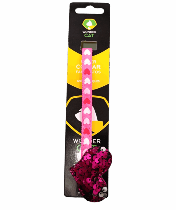 Collar Wonder Cat Rosas y Corazón (PQ-016) Unidad - Imagen 3