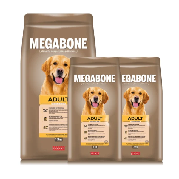 Mefabone Megabone Premium Dog Adult 15 KG + 6 KG de Regalo (21 KG ...