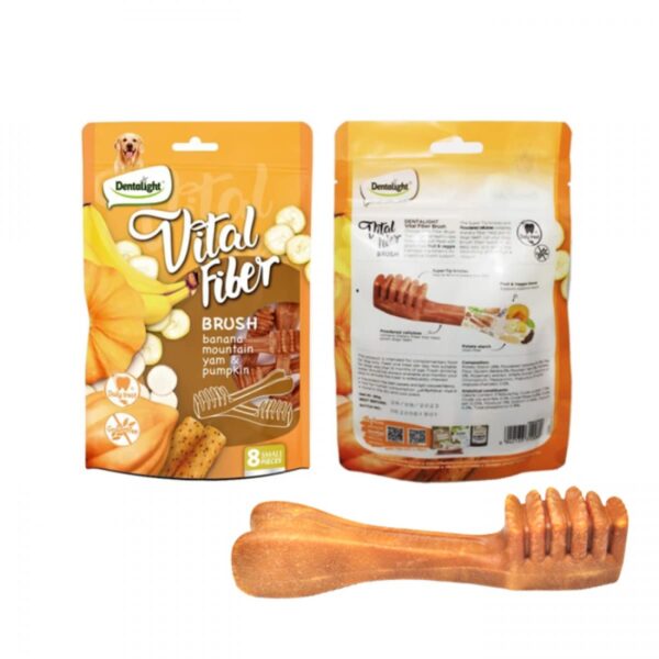 Snack dental para Perro Vital Fiber Brush Banana 8 Unidades (10080) - Imagen 3